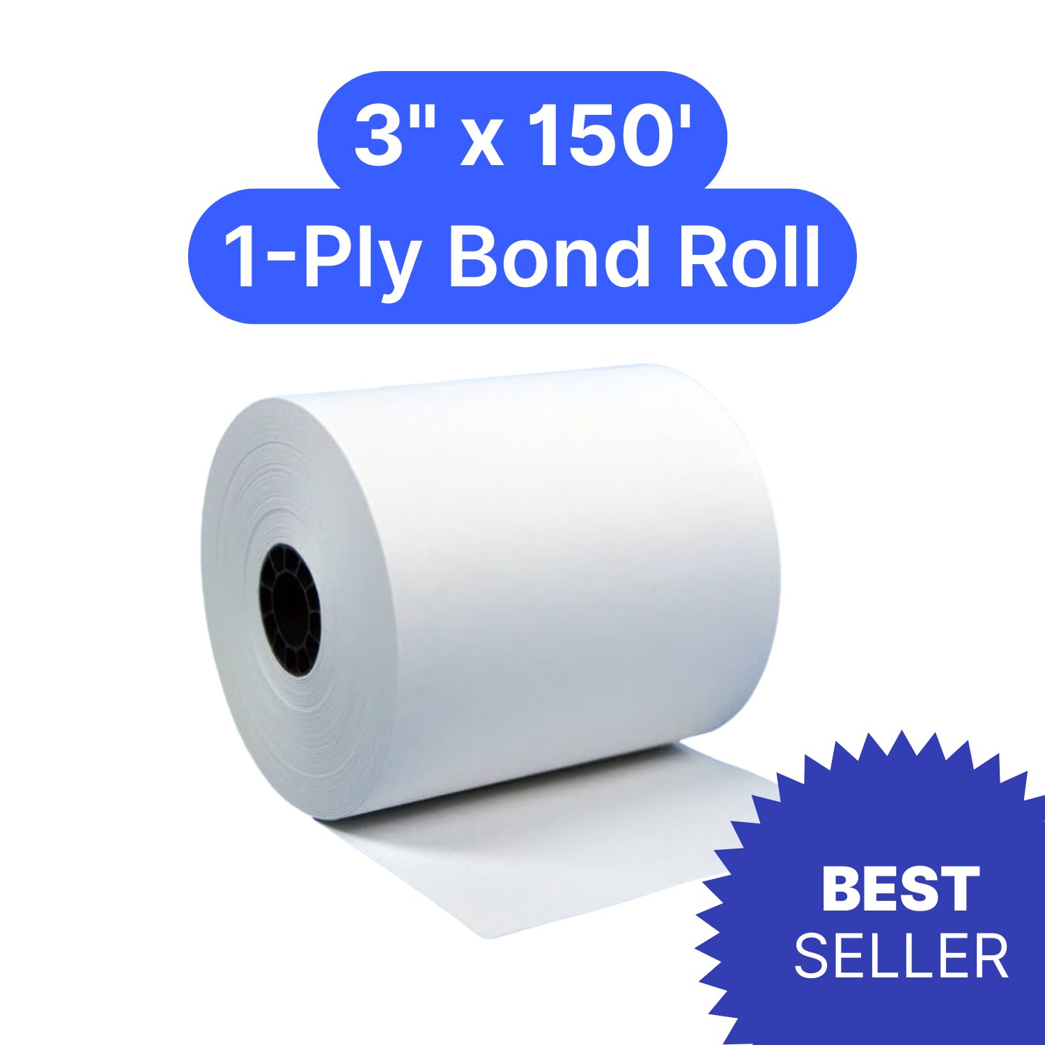 thumbnail image 2 of 3" X 150' Kitchen Printer Paper Rolls - 1-Ply Bond Paper, 50 Rolls (BuyRegisterRolls® 31150-50) 2 of 6