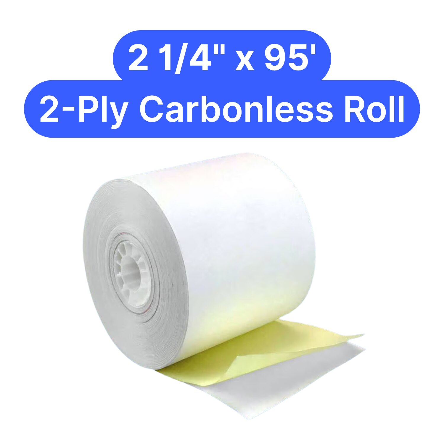 2-Ply White/Yellow Roll - 2 1/4