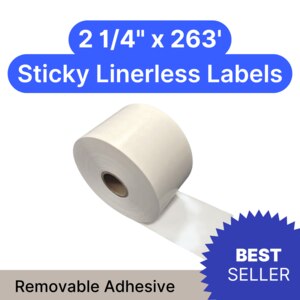 2 1/4" x 263’ linerless labels