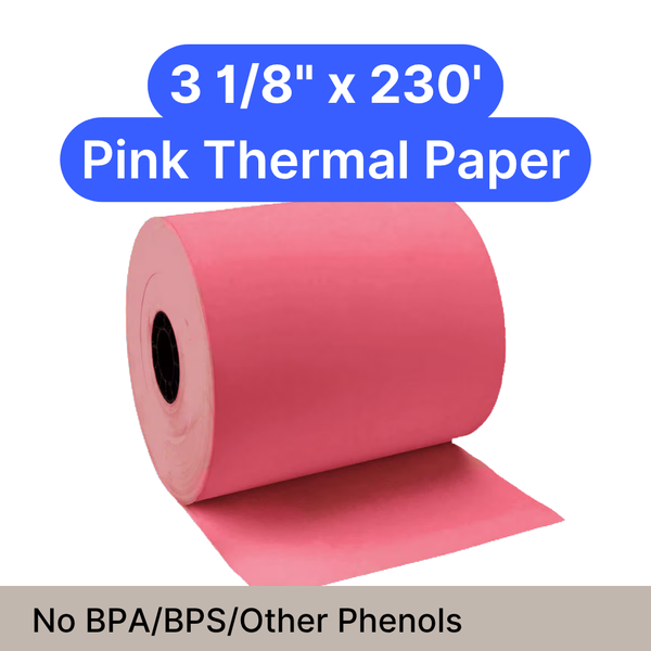 pink 3 1/8 x 230 phenol-free roll