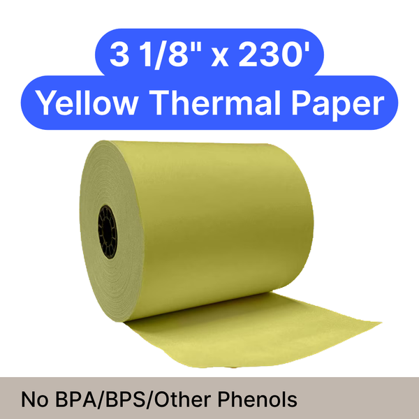 yellow 3 1/8 x 230 phenol-free roll